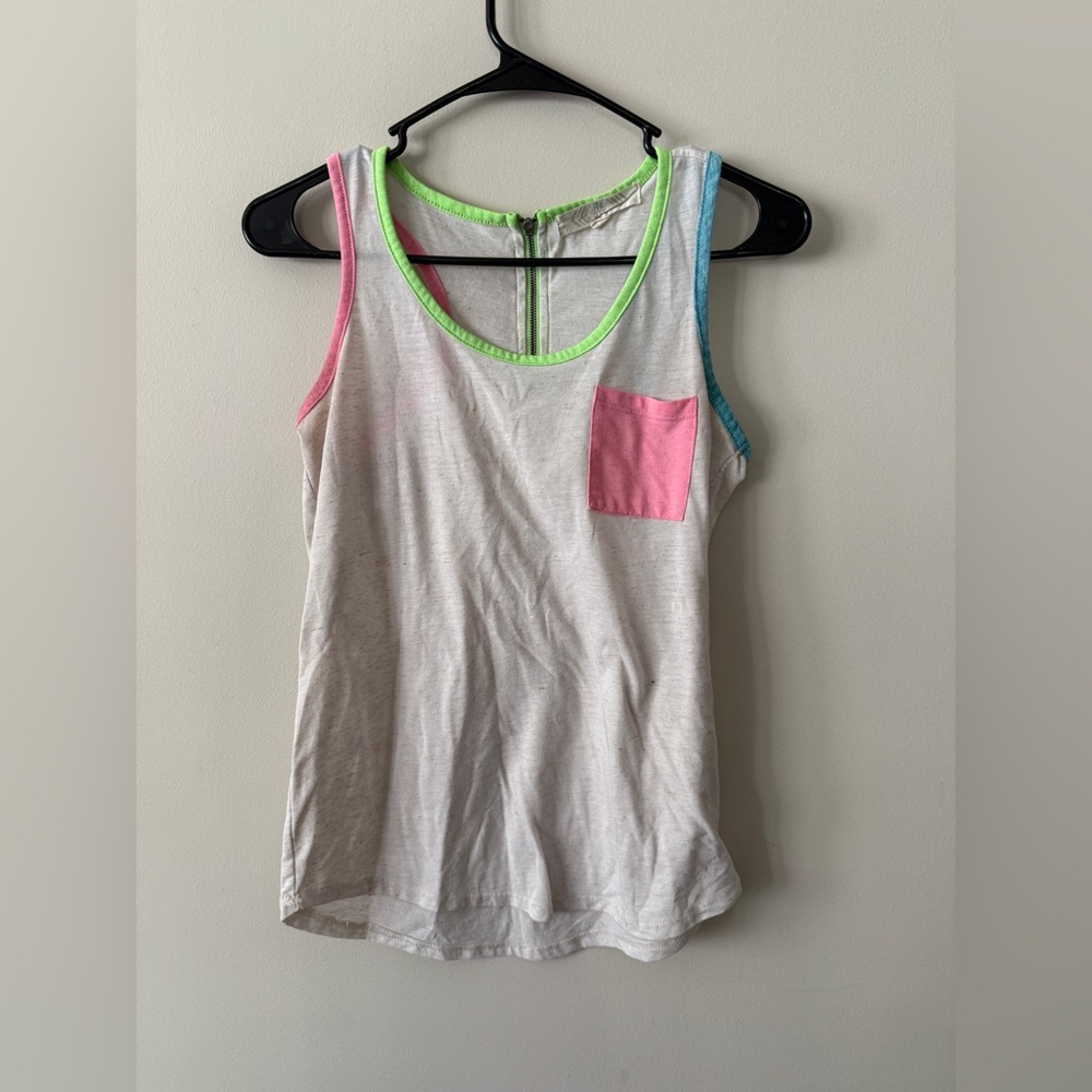 Colorful Tank Top with Pocket